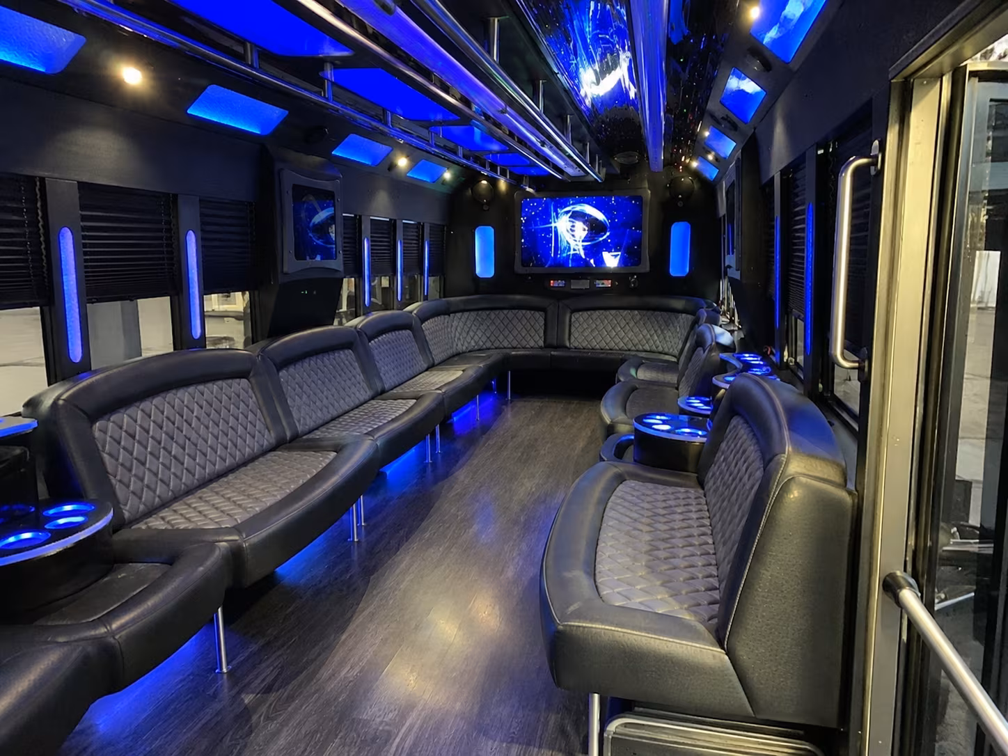 rancho cordova 28 passenger party bus interior