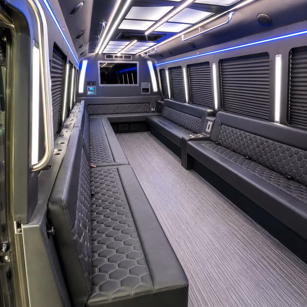 rancho cordova 40 passenger party bus interior