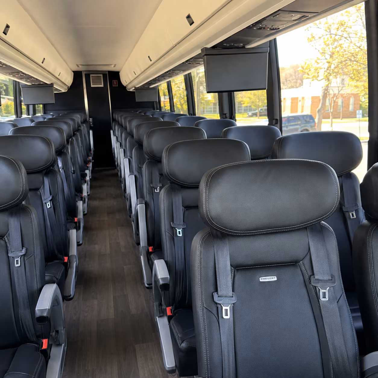 rancho cordova 45 passenger charter bus inside