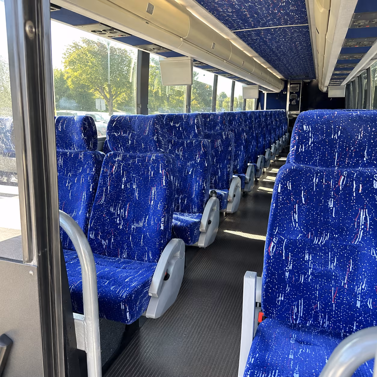 rancho cordova 50 passenger charter bus inside