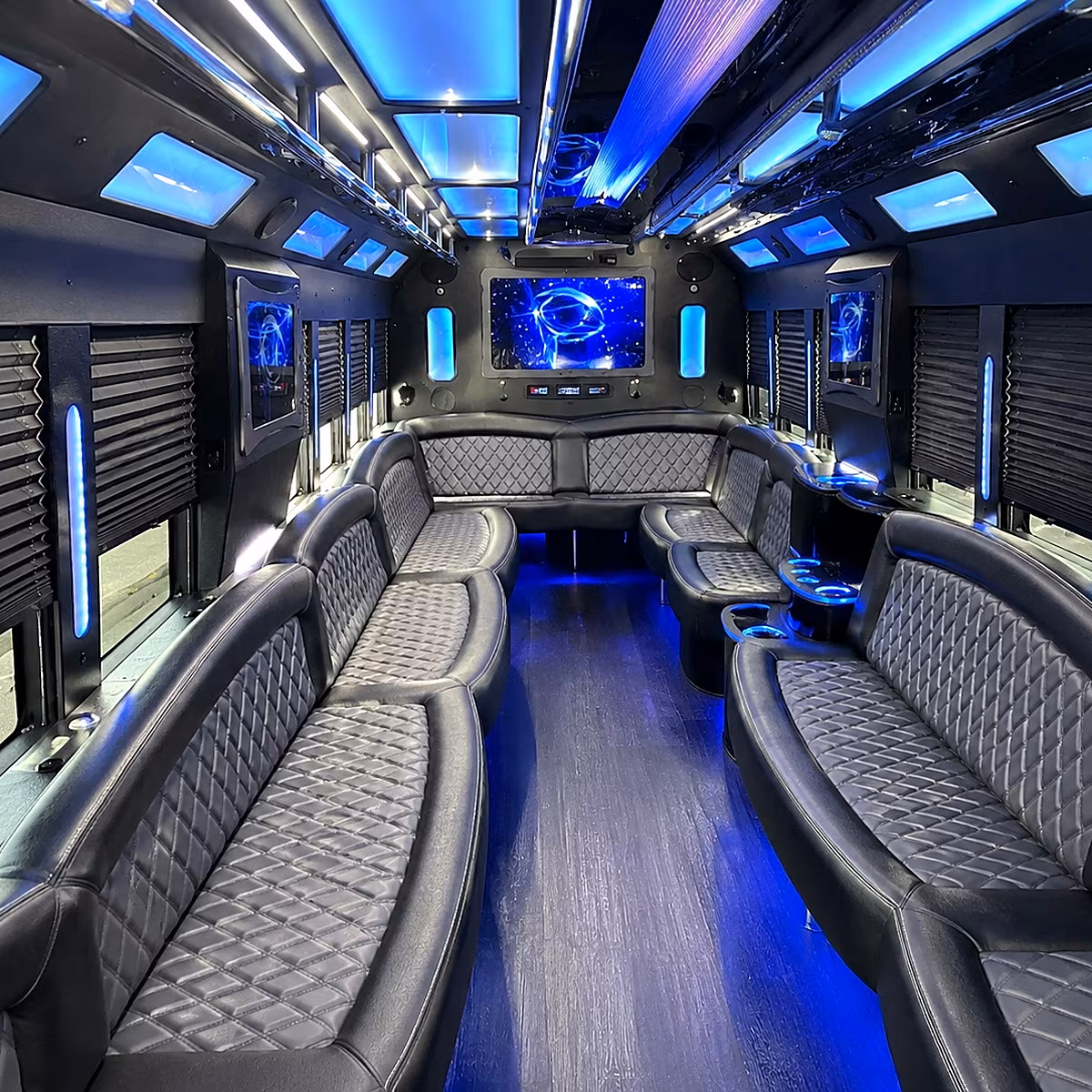 rancho cordova 50 passenger party bus interior
